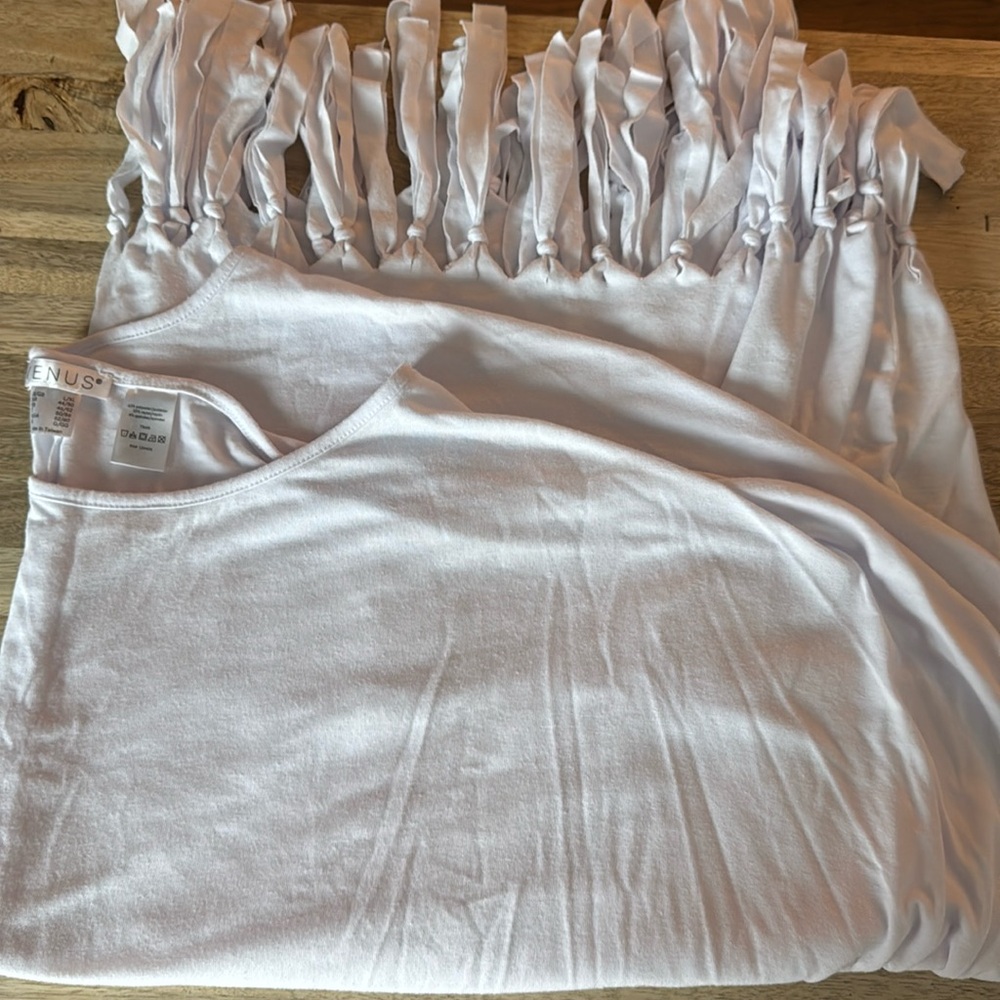 Venus White Fringed Cover Up